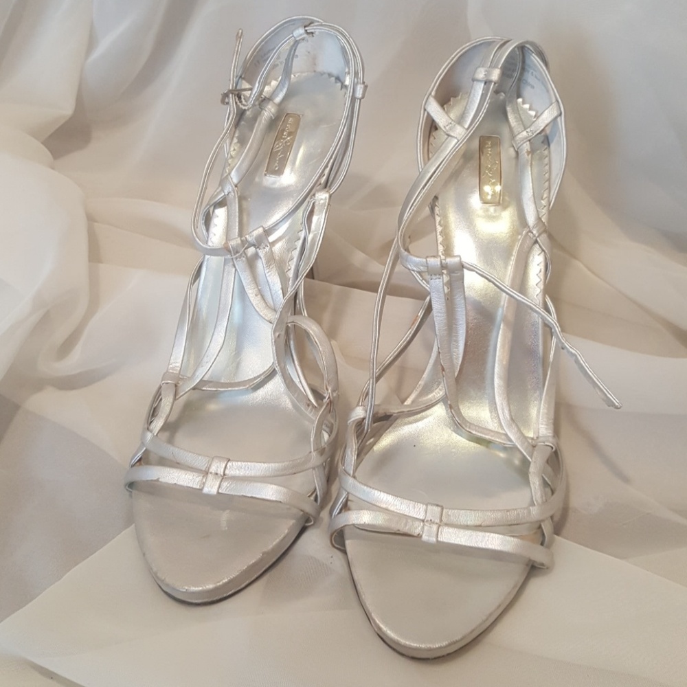 Silver High Heel Shoes size 11